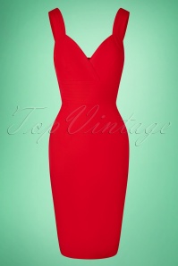 Glamour Bunny - 50s Trinity Pencil Dress in Lipstick Red 4