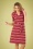 Bakery Ladies - Tulsa Striped Polo Dress Années 60 en Bordeaux