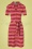 Bakery Ladies - Tulsa Striped Polo Dress Années 60 en Bordeaux 2