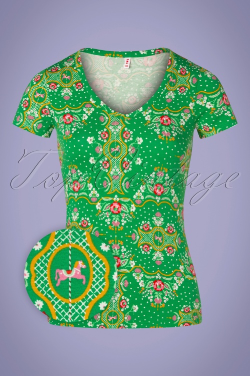 Blutsgeschwister 35987 Sunshine Shirt Green Flowers 20210226 004Z