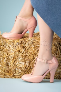 Lola Ramona ♥ Topvintage - 50s June Mary Go Round Patent Pumps in Nude 2