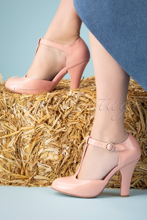Lola Ramona ♥ Topvintage - 50s June Mary Go Round Patent Pumps in Nude 2