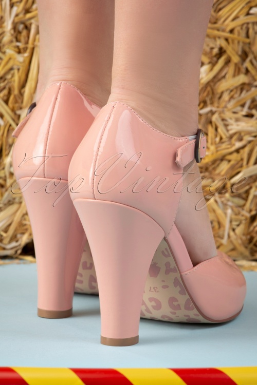 Lola Ramona ♥ Topvintage - 50s June Mary Go Round Patent Pumps in Nude 6