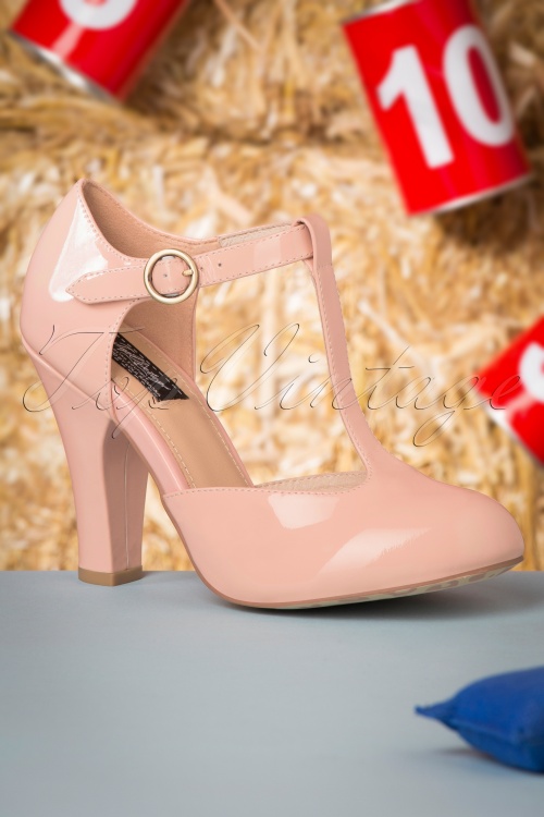 Lola Ramona ♥ Topvintage - 50s June Mary Go Round Patent Pumps in Nude