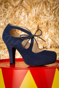 Lola Ramona ♥ Topvintage - 50s Angie At The Fair Suede Pumps in Navy