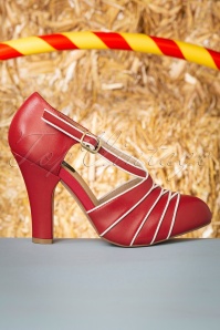 Lola Ramona ♥ Topvintage - 50s June Carnival Party Pumps in Red and Cream 5