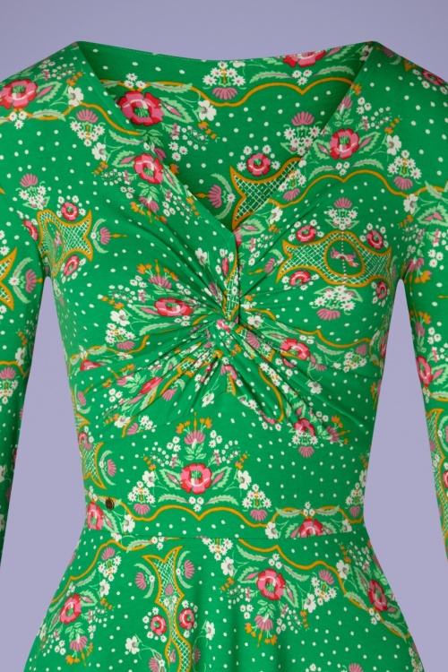 Blutsgeschwister - 60s Hot Knot Carnival Carousel Dress in Green 4