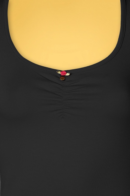 Blutsgeschwister - 50s Logo Feminin Short Sleeve Top in Black 3