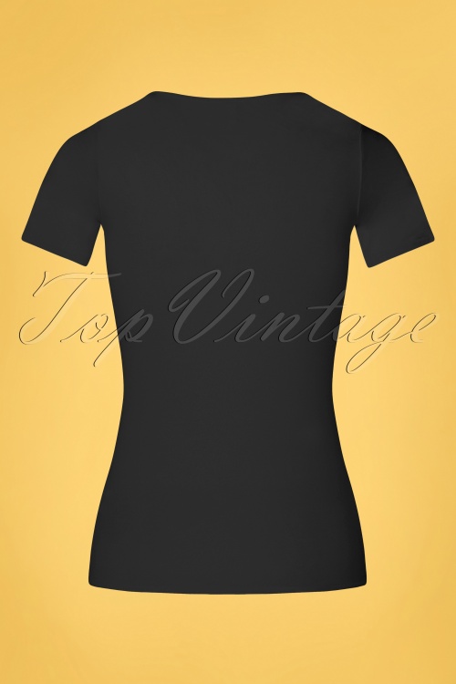 Blutsgeschwister - 50s Logo Feminin Short Sleeve Top in Black 2