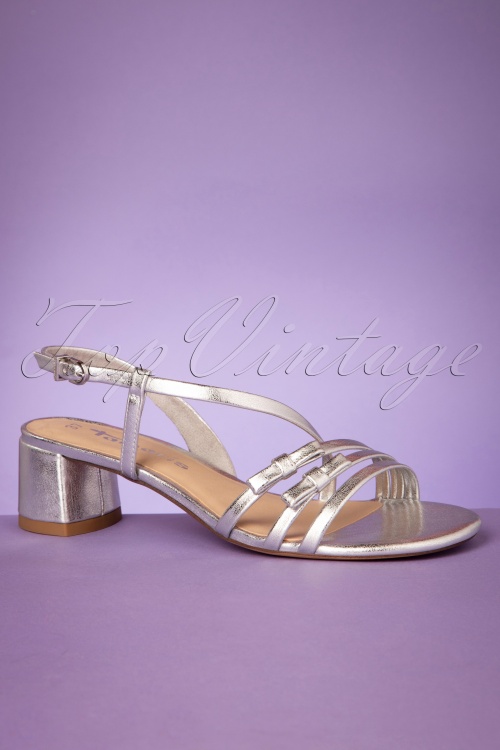 Tamaris - 60s Edith Strappy Sandals in Silver 2