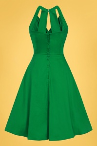 Collectif Clothing - 50s Hadley Plain Swing Dress in Green 5