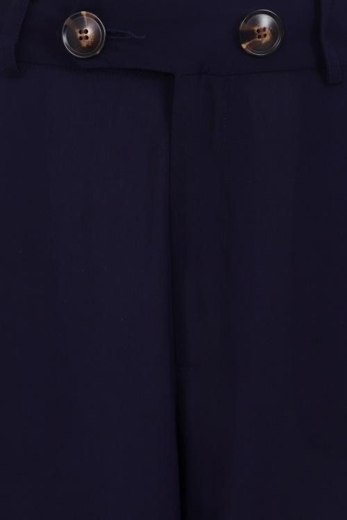 Collectif Clothing - Stella Atomic Star Trousers Années 40 en Bleu Marine 3