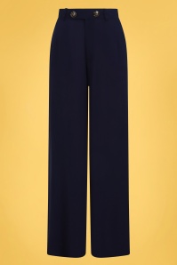 Collectif Clothing - 40s Stella Atomic Star Trousers in Navy