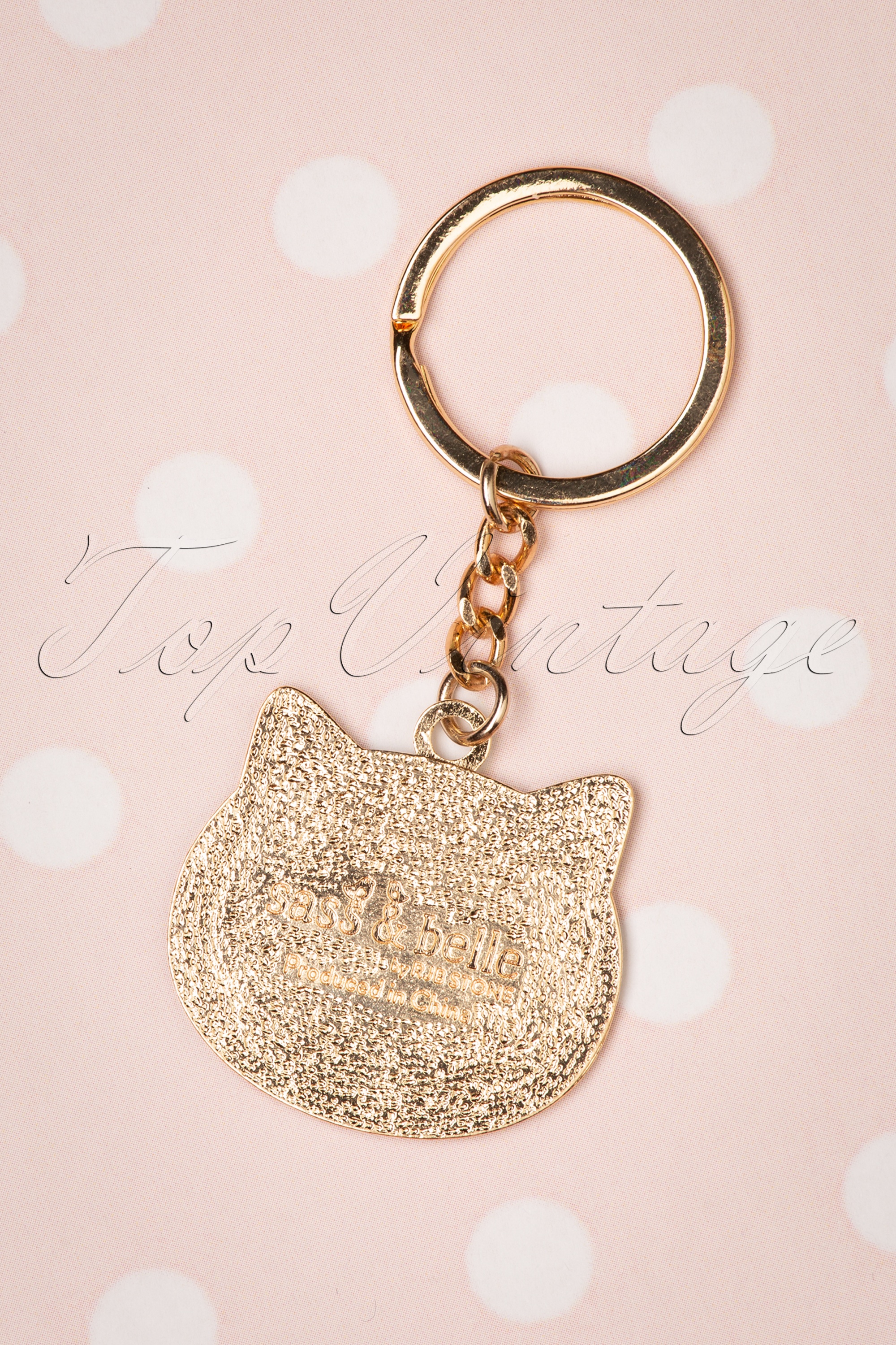 Sass & Belle - Zwarte kat emaille sleutelhanger 2