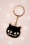 Sass & Belle - Black Cat Enamel Keyring 