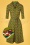 Bakery Ladies - Tulsa Mandarin Duck Polo Midi Dress Années 60 en Vert Algue 2