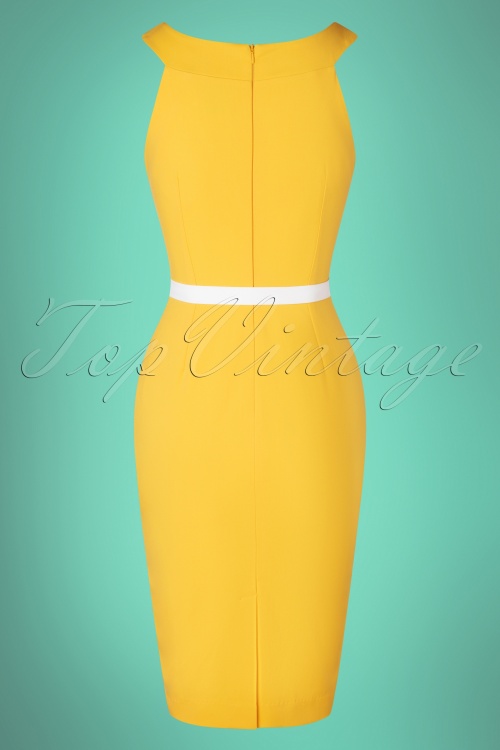 Glamour Bunny - Fiona Pencil Dress Années 50 en Jaune Soleil 7