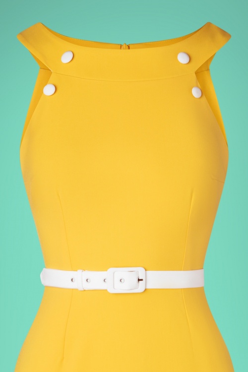 Glamour Bunny - 50s Fiona Pencil Dress in Sunny Yellow 5