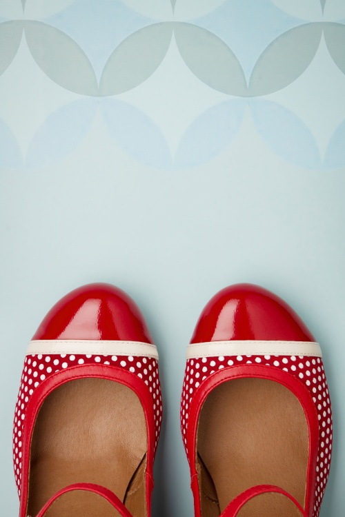 Nemonic 37384 Mary Jane Charol Rojo Heels Pumps Polkadot 20210304 0005