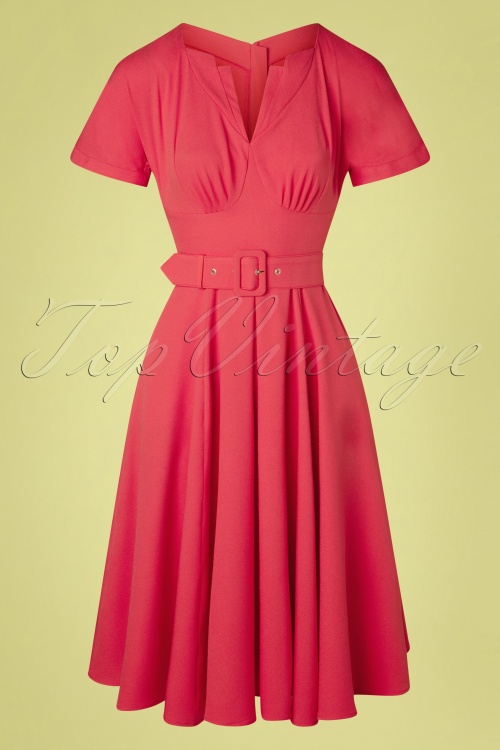 Miss Candyfloss - TopVintage exclusive ~ 50s Manine Bo Swing Dress in Coral Pink