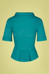 Miss Candyfloss - 50s Shera Blazer Jacket in Turquoise 5