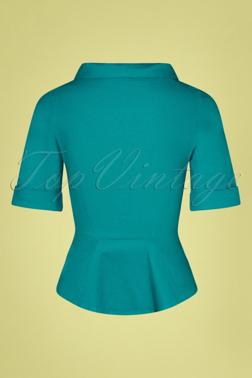 Miss Candyfloss - Shera Blazer Jacket Années 50 en Turquoise 5