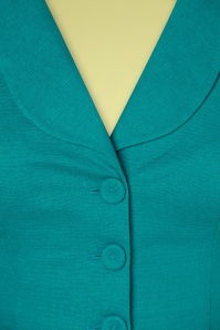 Miss Candyfloss - 50s Shera Blazer Jacket in Turquoise 3
