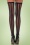 Veronica Vertical Stripe Stockings en Noir