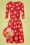 Topvintage Boutique Collection - Kathy Swing jurk met bloemen in rood