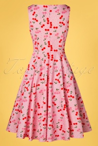 Topvintage Boutique Collection - TopVintage exclusive ~ Adriana Cherry Dots Swing Dress Années 50 en Rose 6