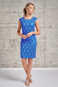 Smashed Lemon - 60s Philly Pencil Dress in Blue 2