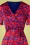 Smashed Lemon - 60s Aria Floral Dress in Blue and Red 3