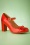 La Veintinueve - Penelope Leather Pumps Années 60 en Rouge Piment 2