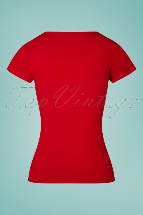 Banned Retro - 50s Pearl Top in Red 2