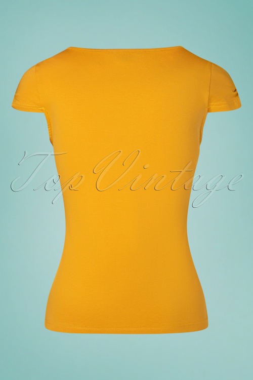 Banned Retro - 50s Sweet Summer Top in Mustard 2