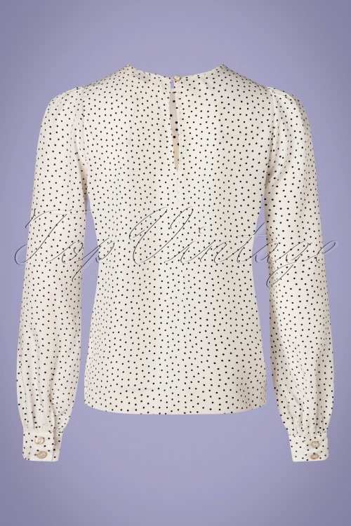 Louche - 60s Lima Cube Blouse in White 3