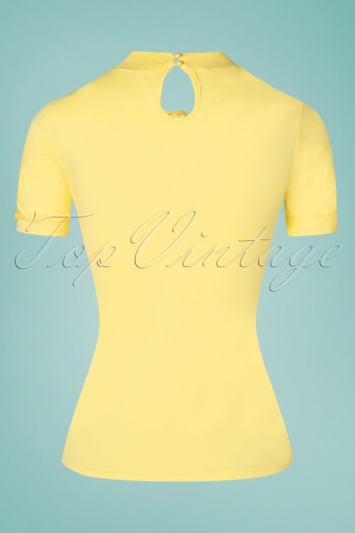 Banned Retro - 50s Sandy Loves Danny Top in Pastel Yellow 4