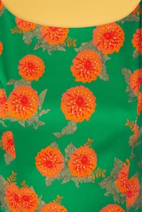 Topvintage Boutique Collection - Adriana Florales Swing-Kleid in Smaragdgrün 5