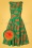 Topvintage Boutique Collection - Adriana swingjurk met bloemenprint in smaragdgroen 2