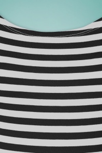 Queen Kerosin - U Boat Striped T-Shirt Années 50 en Noir et Blanc 3