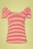 U Boat Striped T-Shirt Années 50 en Orange Tango et Blanc