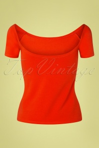 Queen Kerosin - U Boat T-Shirt Années 50 en Orange Tango 2