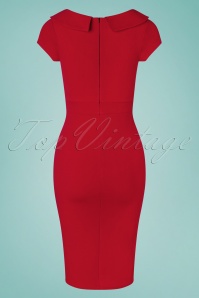 Vintage Chic for Topvintage - Kim pencil jurk in lippenstiftrood 2