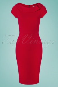 Vintage Chic for Topvintage - Kim pencil jurk in lippenstiftrood