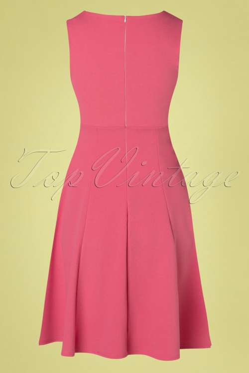 Vintage Chic for Topvintage - Amely Swing jurk met strik in roze pink 2