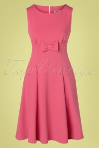 Vintage Chic for Topvintage - Amely Swing jurk met strik in roze pink