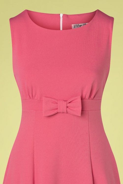 Vintage Chic for Topvintage - Amely Swing jurk met strik in roze pink 3