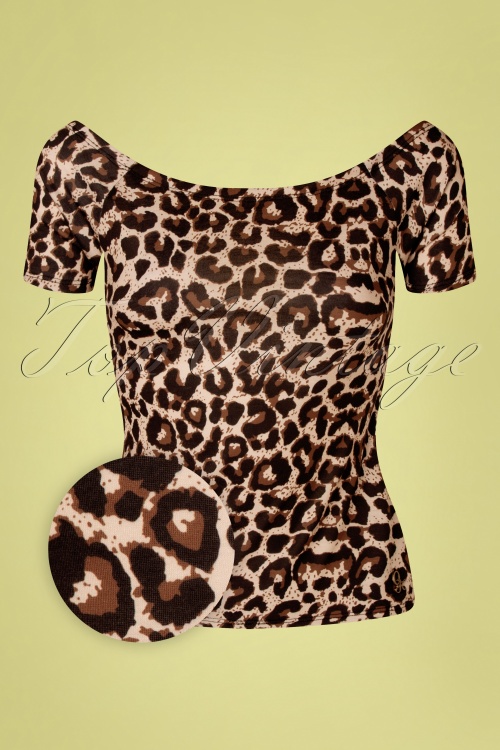 Queen Kerosin - 50s U Boat T-Shirt in Leopard