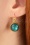 60s Goldplated Dot Earrings in Teal Blue