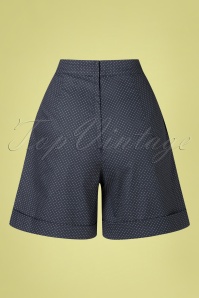 Banned Retro - 50s Spot Perfection Shorts in Navy 3